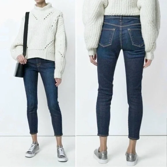 J BRAND Women’s Indigo Mid Rise Capri Jean Pants - Picture 2 of 8